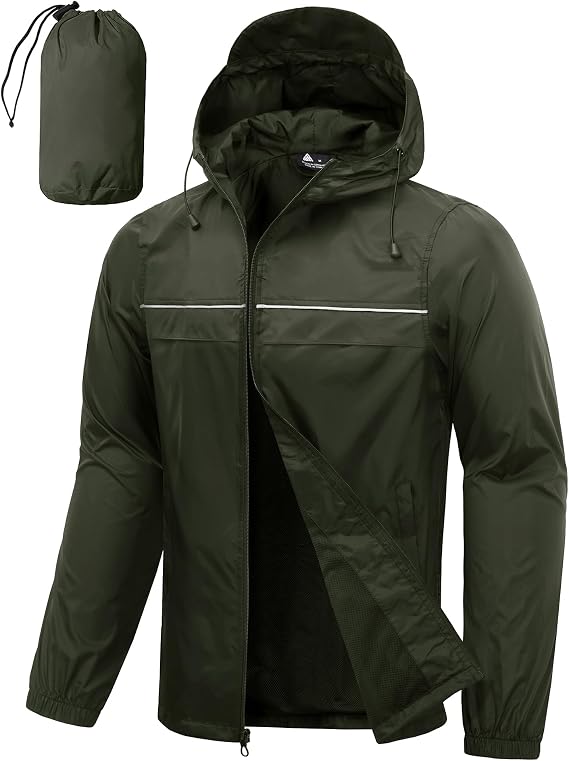 SWISSWELL Mens Rain Jacket & Coats Packable Lightweight Waterproof Hooded