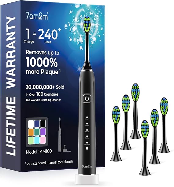 7AM2M Sonic Electric Toothbrush for Adults & Kids, One Charge for 120 Days