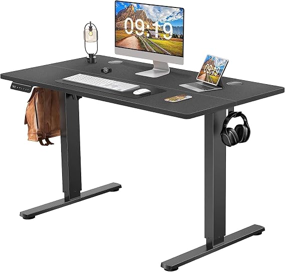 Stand Up Desk,48 X 24 Inches with Adjustable Desktop Height,Standing Upright Office Desk with 6 Button Controller for Office Desks&workstations (Black)