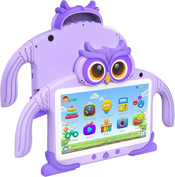 Kids Tablet 7'' 32GB Tablet for Kids 3-7 Pre-installed with Children Software Many Offline Content Parents Control, Toddler Tablets with Youtube WiFi Dual Camera, Tablets for Toddlers Gifts Ages 3-12