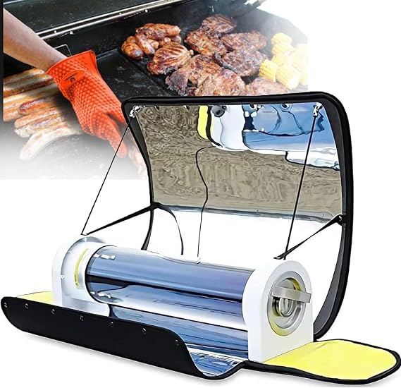 Portable Solar Cooker, Solar Oven Portable Oven, 4.5l Large Capacity Solar Cooker Outdoor Oven Camping Stove, Foldable Solar Grill Stove Oven Smoke-Free Delicious, Suitable For 3-5 People Dinner