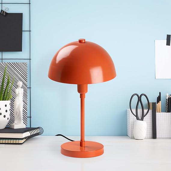 Penumbra Table Lamp, Metal Body, Wired Electric, E14 Duy (Orange) [Energy Class A]