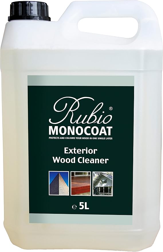 Rubio Monocoat Exterior Wood Cleaner, 1,000 ft2 | Superior Outdoor Cleaning | Removes Discoloration & Dirt from Wooden Surfaces | Restores Natural Beauty Prior to Finishing Treatment | 5 Liters