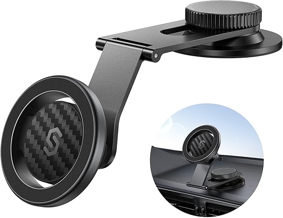 SYNCWIRE MagSafe Car Mount for Dashboard,Foldable Aluminum Arm,Black