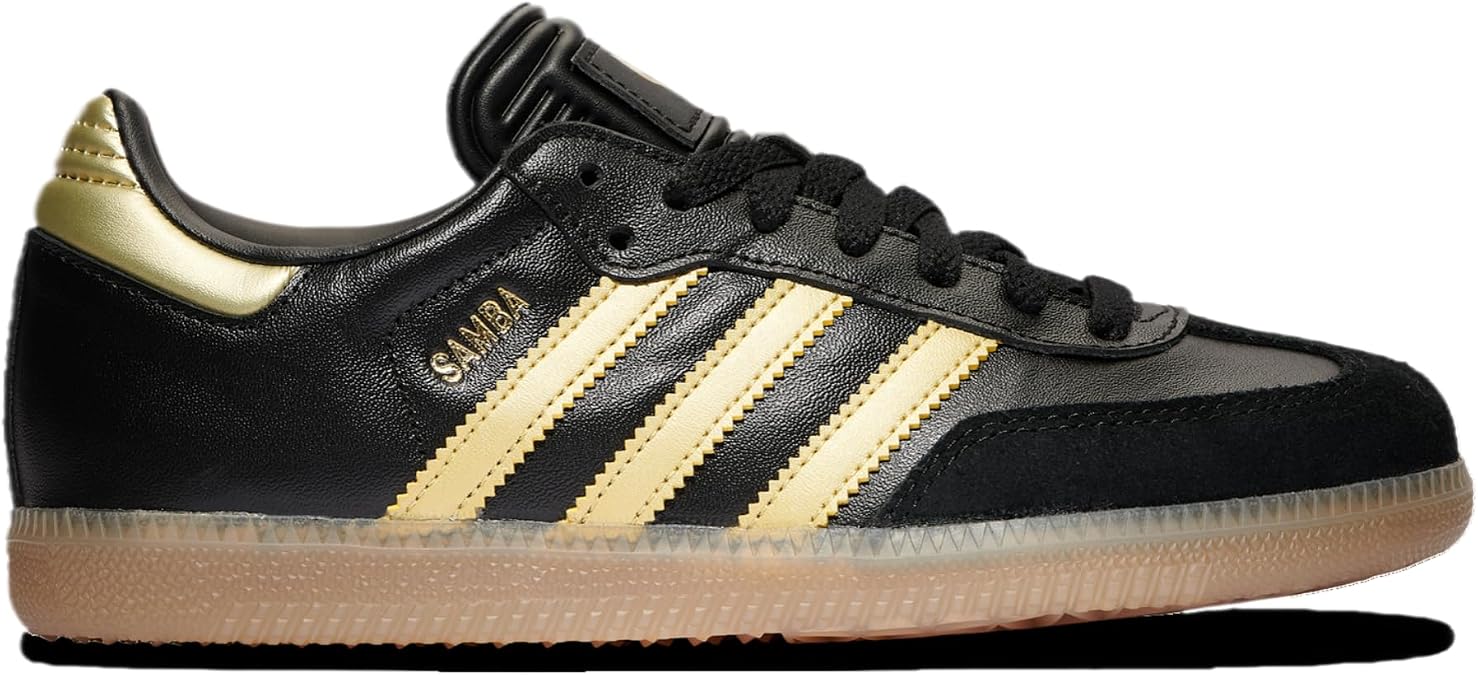 adidas Samba Messi - Boys' Grade School (JH5641, Core Black/Gold Metallic/Gum)