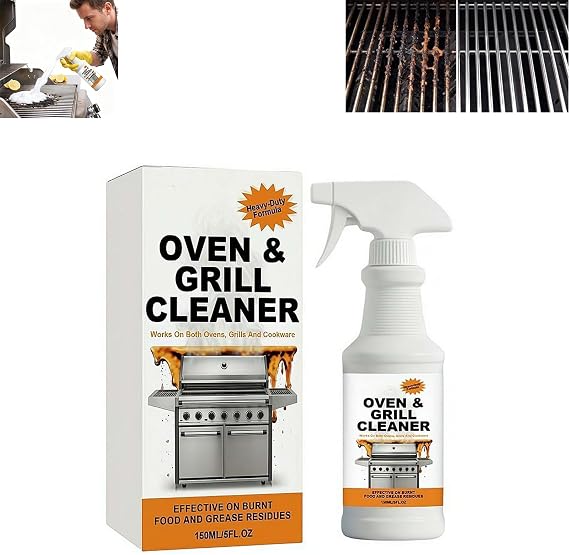 Oven and Grill Cleaner,Oven Rack & Grill Cleaner,Heavy Duty Degreaser for Ovens, Grills Grates, Stovetop & Countertops, BBQ & Kitchen Surfaces,Fast Acting,Eliminates Thick Grease & Build Up (1 Set)