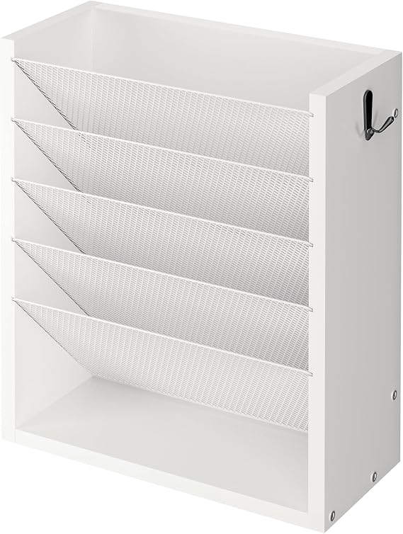 Mail Organizer Wall Mounted, 6-Slot Hanging File Organizer with Key Holder