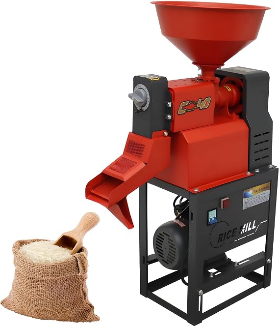 Rice Milling Machine Commercial Rice Sheller 220V Corn Milling Machine Electric Small Grain Peeling Machine Household Millet Corn Grinder for Farms, 130-170kg/h, 1.8KW