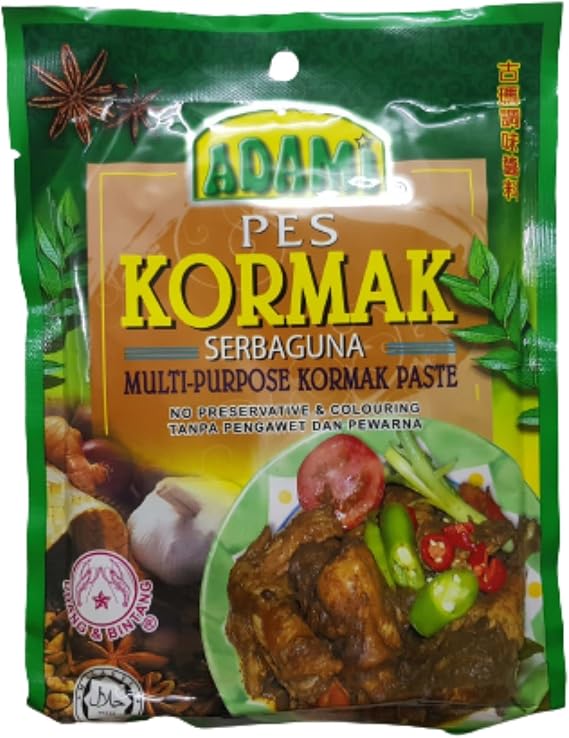 Adami Multi-Purpose Kormak Paste Korma Qorma PES Kormak Serbaguna, Halal, 200g Each, Expiry: 26th February 2025