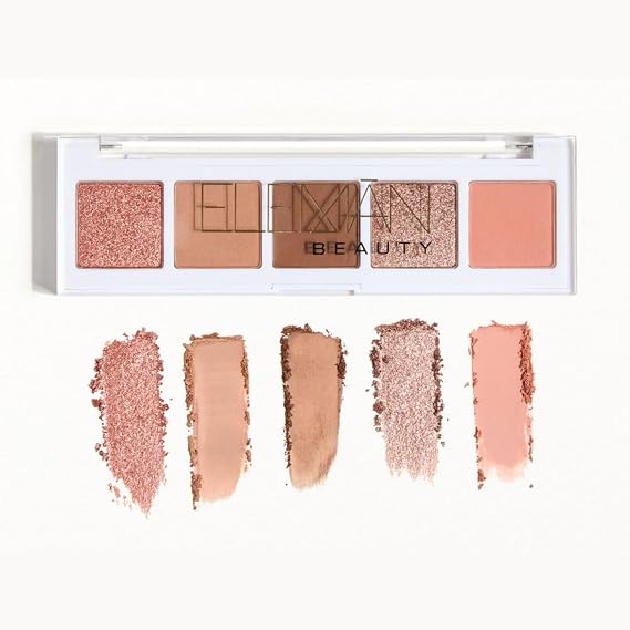 Eleman Beauty Ballerine Eyeshadow Palette 5 Matte & Shimmer Shades in Pink, Nude & Rose-Gold for Romantic, Dreamy Looks | Ultra Rich Pigments, Creamy Texture, Wet or Dry Application