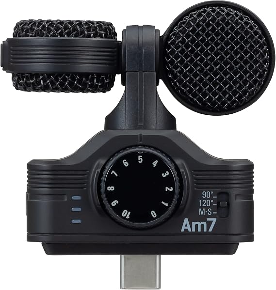 Zoom Am7 USB-C Stereo Microphone for Music, Video & Interview on Android with Mid-Side Stereo & Rotatable Capsule for Camera Alignment