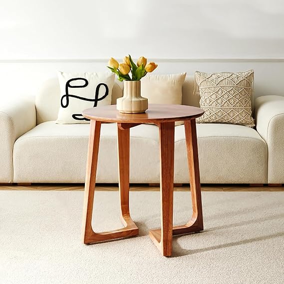 Coffee Table Rustic End Tables, Farmhouse Accent Furniture for Living Room, Sturdy and Easy Assembly(Size:60x60x63cm(24x24x25inch),Color:Brown)