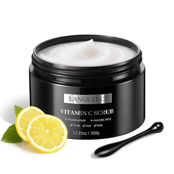 3-in-1 Microdermabrasion Scrub, Face Body Scalp, exfoliating, 12.3 oz | Face body scalp exfoliating scrub with niacinamide, Vitamin C, oil control, dead skin removal, deep pore cleansing and glow.