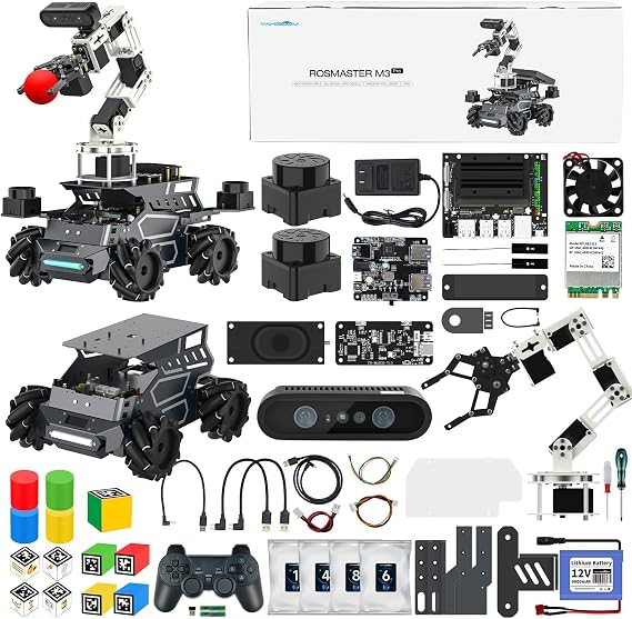 Yahboom Robot Large AI Model ROS2 Programming Python,Lidar SLAM,3D Map Navigation,AI Vision,6DOF Robotic Arm,Voice Control, with Jetson Nano 4GB