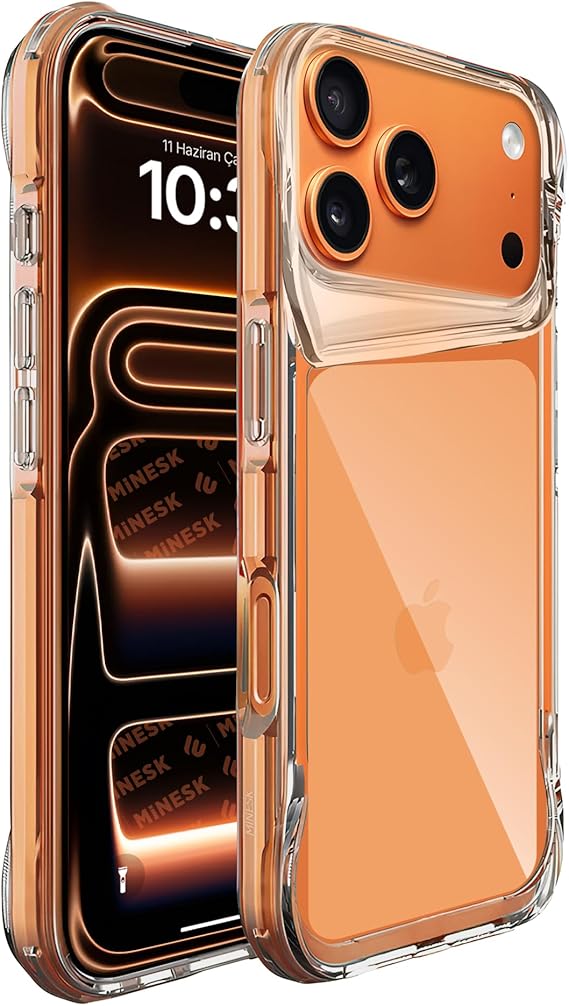 Defend Series Crystal Clear Ultra Transparent Back Hard Polycarbonate Edges Soft Silicone Super Protective Case for Minesque iPhone 17 Pro (Transparent, 17 Pro)