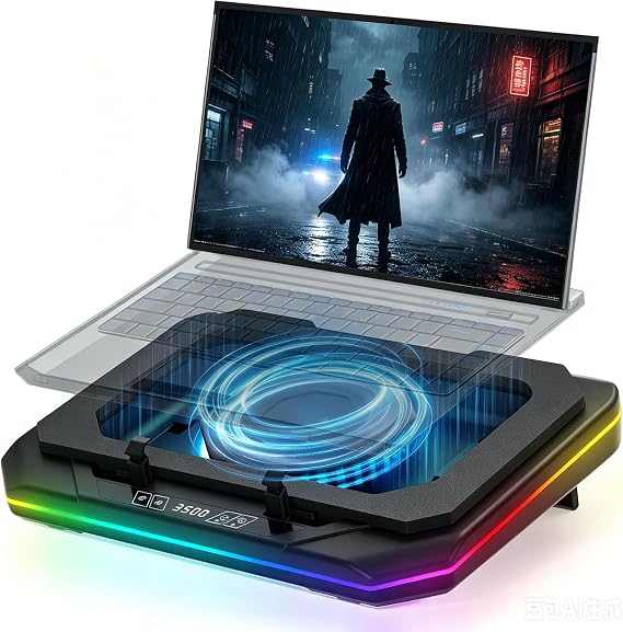 Cooling Pad for Asus ROG Zephyrus G16 G14 G15 M16 M15 S S17 Zephyrus Duo 16 15 ROG Flow X16 Gaming Laptop,with Powerful Turbo Cooling Fan Can Fast Cooling CPU+GPU 40C, 6 RGB Light Mode,Touch Start