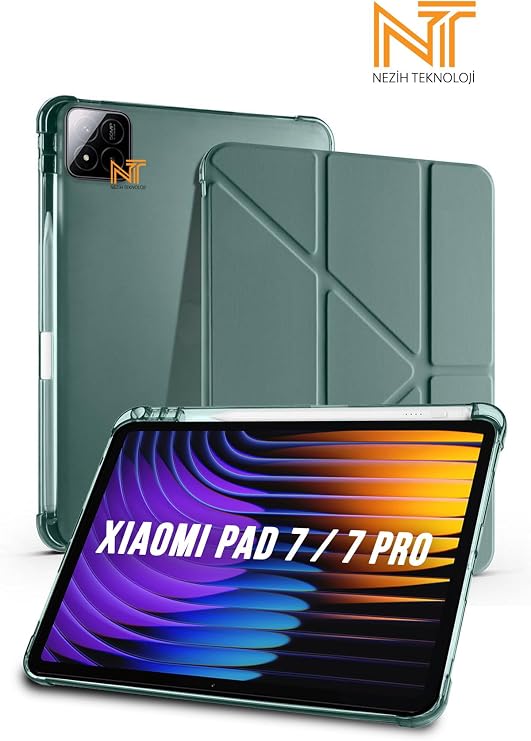 Xiaomi Mi Pad 7/7 Pro / 8/8 Pro Uyumlu Tri-Folding Kalem Bölmeli Uyku Modlu Akıllı Kılıf