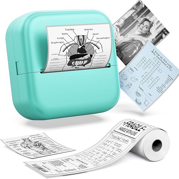 Mini Sticker Printer - Sticker Box Printer AI Smart APP Print Pod Mini Printer Thermal Portable Sticker Maker Machine for Student DIY Scrapbook, Study Notes, Work Plan, Memos, Photo