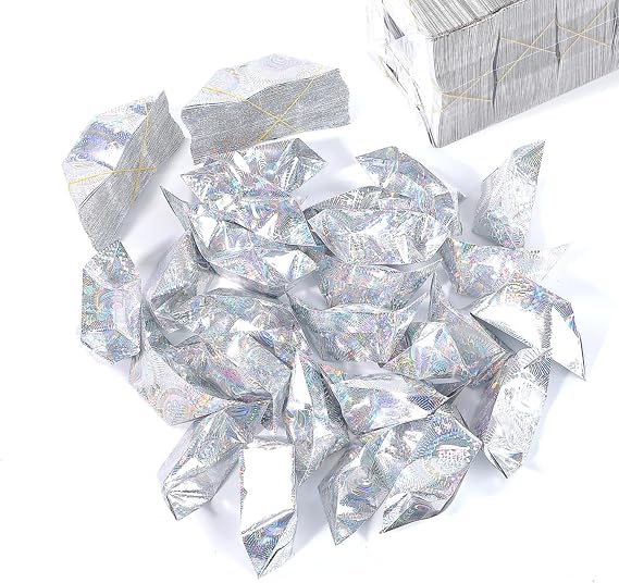 200pcs DIY Laser Ingot Sacrificial Supplies China Qingming High grade Paper Ingot DIY Sacrificial Paper Ingot Ancestor Blessing Supplies Sacrificial Semifinished Products (Laser Silver Ingot)