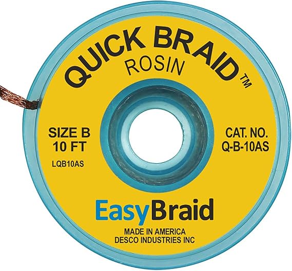 Desoldering Braid, Quick Braid, .050 X 10', Antistatic, (1 pc)