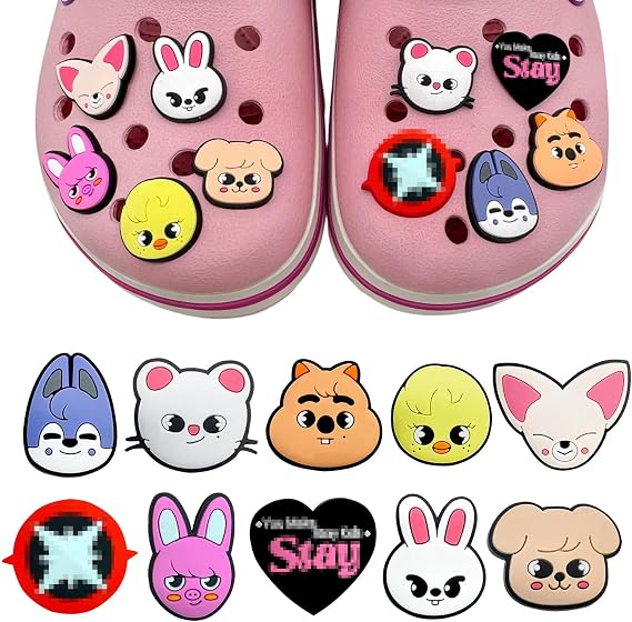10Pcs Strays Shoe Charms, Cartoon Shoe Decoration Charms for Girls Boys Adults, Waterproof PVC Shoe Decorations for Women Girls Clog, Sandal, Fans Gifts