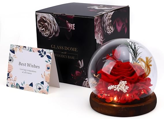 Gugxiom Glass Rose,Eternal Rose with Led,Light up Rose Gifts for Birthday, Valentine's Day, Christmas