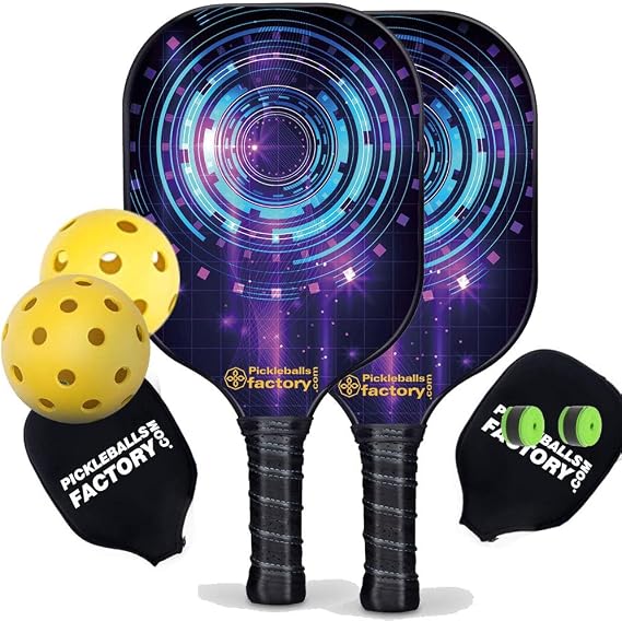 Pickleball Paddle Set, Pickleball Beginner Set Wecircle Composite Pickelball Raquet Controlled Soft & Crisp Feel with 2 Pickleballs & Paddle Covers & Grip Tape LLY