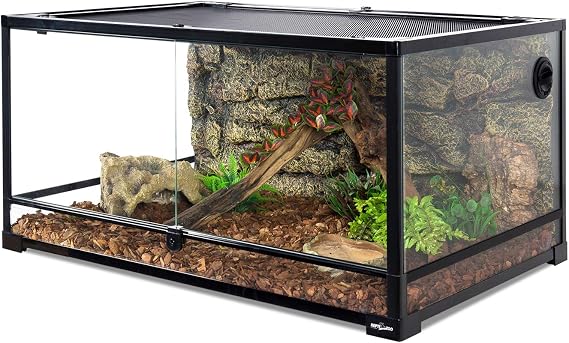 REPTI ZOO 67 Gallon Reptile Glass Terrarium, Double Hinge Door with Screen Ventilation Reptile Terrarium 36" x 24" x 18"(Knock-Down)