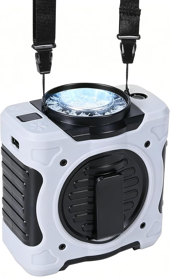 Portable Waist Fan with Cooling Plate, 8000mAh Rechargeable Belt Clip (light gray)