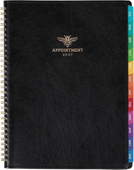 Appointment Book 2026-2027 - Appointment Planner 2026-2027 from July 2026 - June 2027, 2026-27 Weekly Appointment Book with Colorful Tabs, 9" x 11", Daily/Hourly Planner, 15-Minute Increments