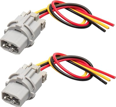 RED WOLF Tail Brake Light Socket wFemale Wiring Harness Pigtail Assembly Plug for Honda Accord Civic 1998-2015, 2009-2013 Acura CL Replace OE 33515-S50-003 Rear Blinker Holder Base T20W W Socket