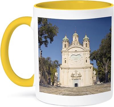 3dRose Our Lady of Coast Cathedral San Remo Italy - EU09 MWT0051 - Michele Westmorland 11oz Two-Tone Yellow Mug