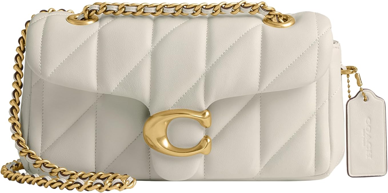 Coach Women's Quilted Tabby Shoulder Bag 20 with Chain Shoulder Bag B4/Chalk