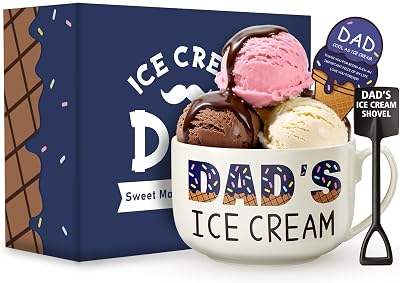 Dad Gifts for Christmas - Dads Ice Cream Bowl and Shovel Set - Ideal Fathers Day Birthday Gifts from Daughter Son