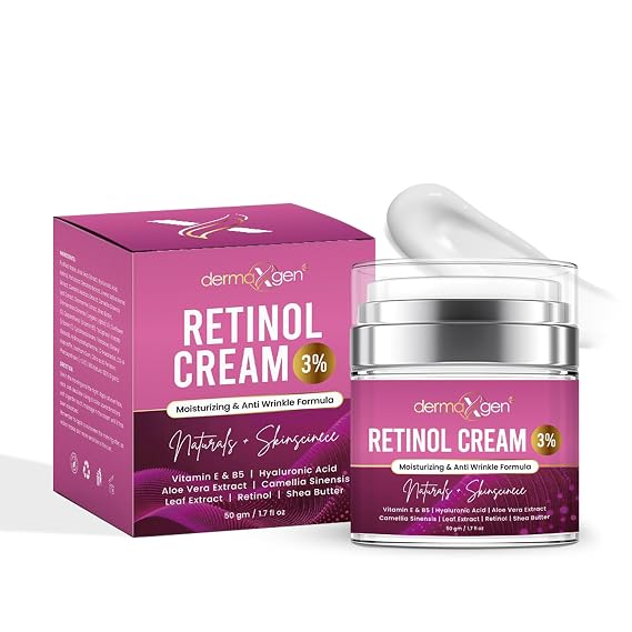 Retinol Cream 3% (Percent) Retinol Cream for Face with Hyaluronic Acid Anti-Aging Face Cream for Fine Lines and Wrinkles Hydrating Face Moisturizer with Shea Butter, Aloe Vera