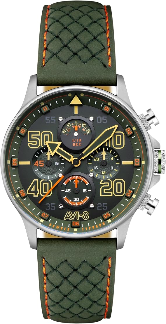 AVI-8 Men's 42mm Hawker Typhoon Coningham Chronograph D-Day 80 Limited Edition Watch with Leather Strap AV-4093
