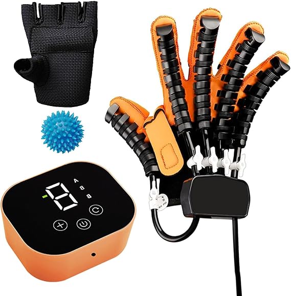 Rehabilitation Robot Gloves, Hand Stroke Recovery Equipment,Finger Orthosis,Adjustable Strength,for Hemiplegia Arthritis Dysfunction Recovery(Size:XL,Color:Left Hand)