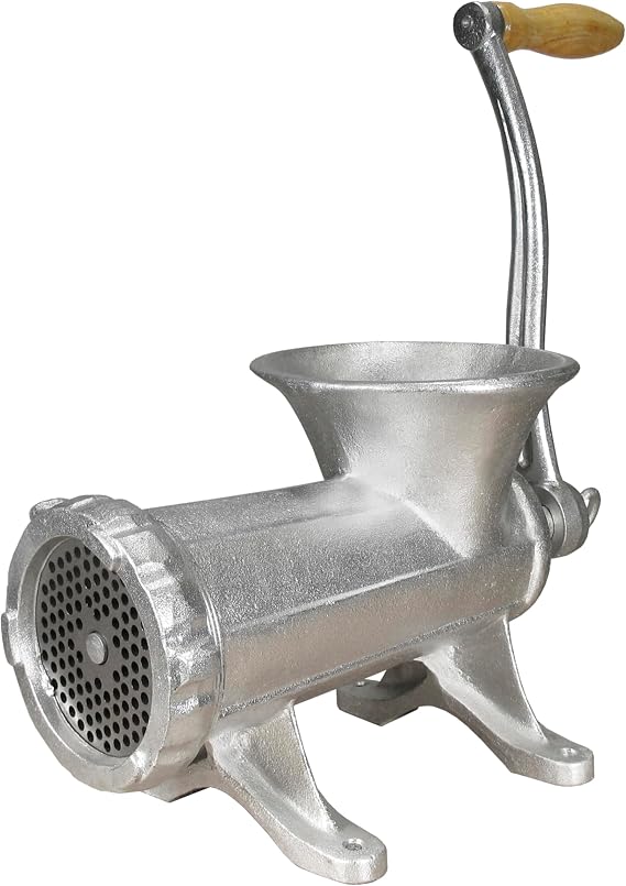 Weston #22 Manual Tinned Meat Grinder and Sausage Stuffer, Silver