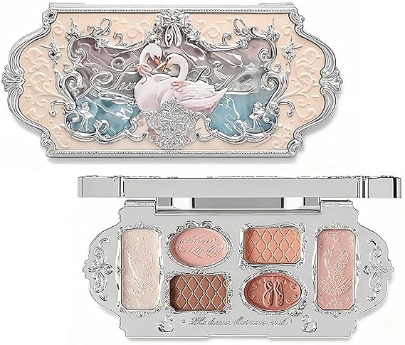 Flower Nose Eyeshadow Palette, Swan Ballet Series, 6 Color Palette Makeup, Comprehensive Makeup Palette, Cute, High Pigmentation, Long-lasting, Chinese Cosmetics