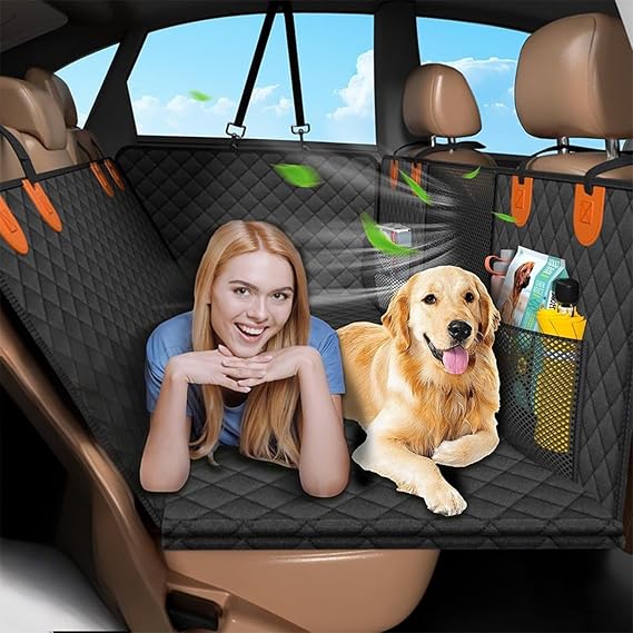 Back Seat Extender for Dogs,Large Space & Waterproof Dog Car Seat Cover for Back Seat with Hard Bottom,Scratch Resistant & Anti SlipBack Seat Pet Cover for Dogs,Suitable for Cars/SUVs/Trucks