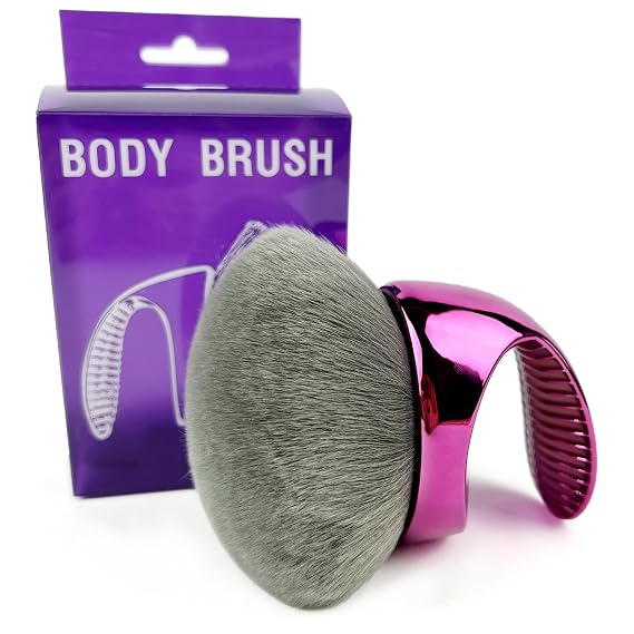 Body Kabuki Brush Self Tanner & Body Makeup Brush for Foundation, Bronzer & Leg Coverage, Vegan Charcoal-Infused Bristles, Streak-Free Finish