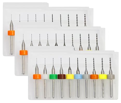 30pcs Micro Drill Bits Set, Jewelry Drill Kit, PCB Drill Bits | 0.3-1.2mm, Tungsten Carbide, For PCB, Plastic, Acrylic, Fiberglass, Soft Metal, Soft Wood, CNC Engraving, In Protective Case