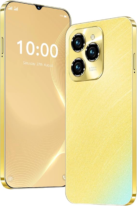 Android Phone 6.3 Inch Screen 4G Network Smartphone Dual Cameras 2GRAM 16GROM Expandable 128GB Dual SIM Cards Suitable for Beginners (Brown)