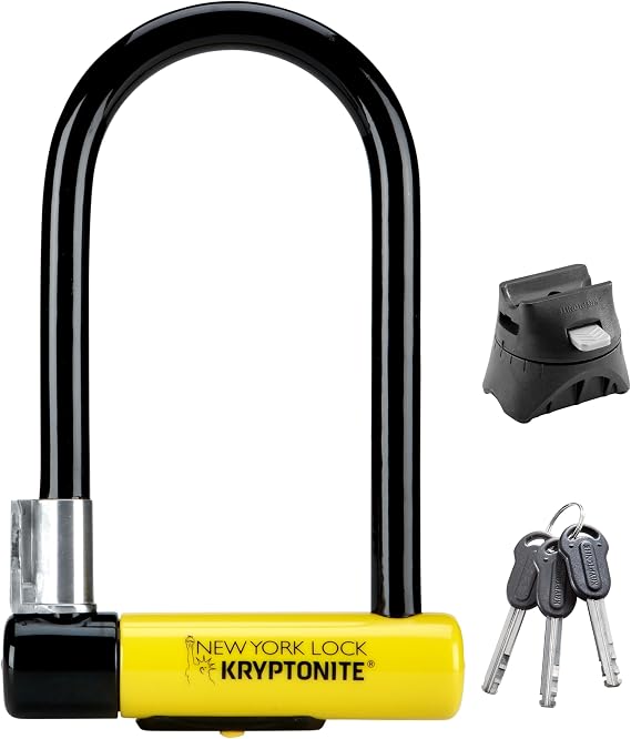 Kryptonite New York Standard Lock with Flex Frame U-Bracket - Yellow, Standard Shackle