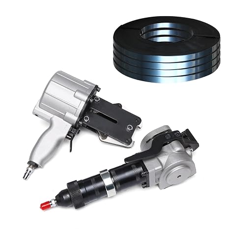 Packaging Steel Strapping Coil 1 1/4 x .030 x 950 Metal Banding Strap and Pneumatic Strapping Machine Tool