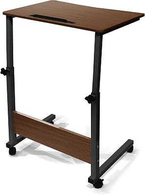 Urban Lifestyle Wood Adjustable Rolling Laptop Desk, Black
