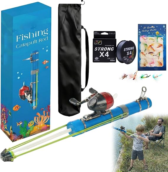 Catapult Fishing Rod + Reel Kit, 2026 Professional Fly Fishing Rod, Lightweight Ultra-Portable Lure Launcher Fishing Tool, Fly Fishing Complete Starter Package