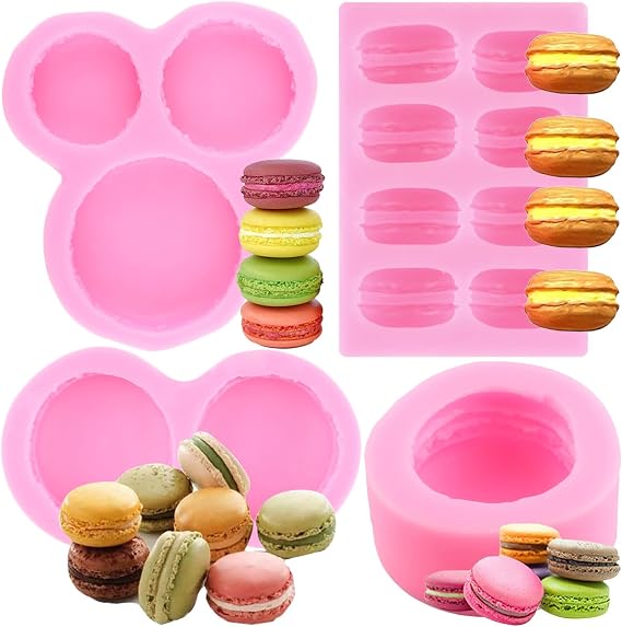 ZiXiang Macaron Hamburger Silicone Mold Macaroon Fondant Molds Set of 4