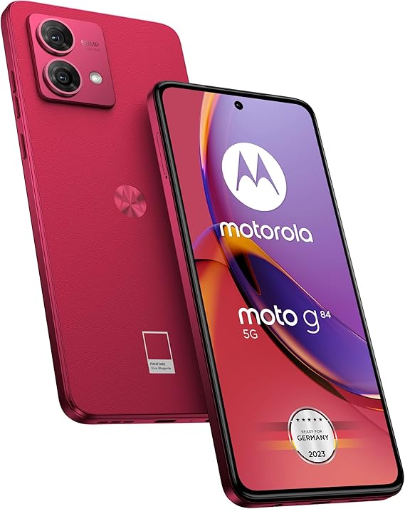 Motorola Moto G84 5G 256GB Storage + 12GB RAM Android 13 SIM-Free Unocked Smartphone (Viva Magenta)