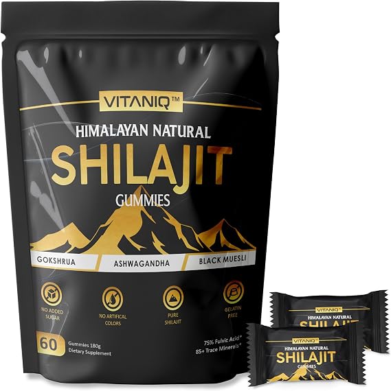 Premium Shilajit Gummies for Men & Women UK - Pure & Natural Himalayan Gold Shilajit Rich in Ashwagandha - Gokshura - Energy Boost & Immune Support - Gluten Free - 60 Gummies